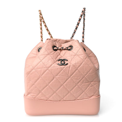 Chanel Aged Calfskin Quilted Small Gabrielle Backpack Pink 1 of 9