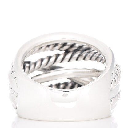 David Yurman Sterling Silver 18mm Wide Crossover Cable Ring 53 6.5 4 of 5