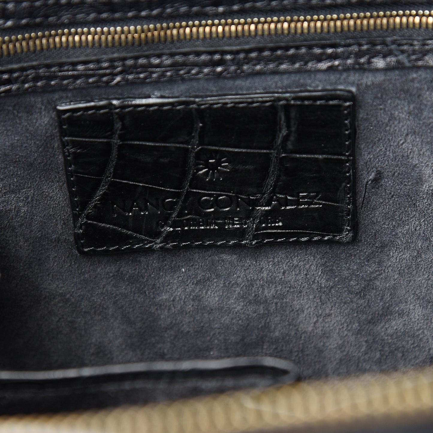 Crocodile Calf Hair Leopard Print Satchel Black