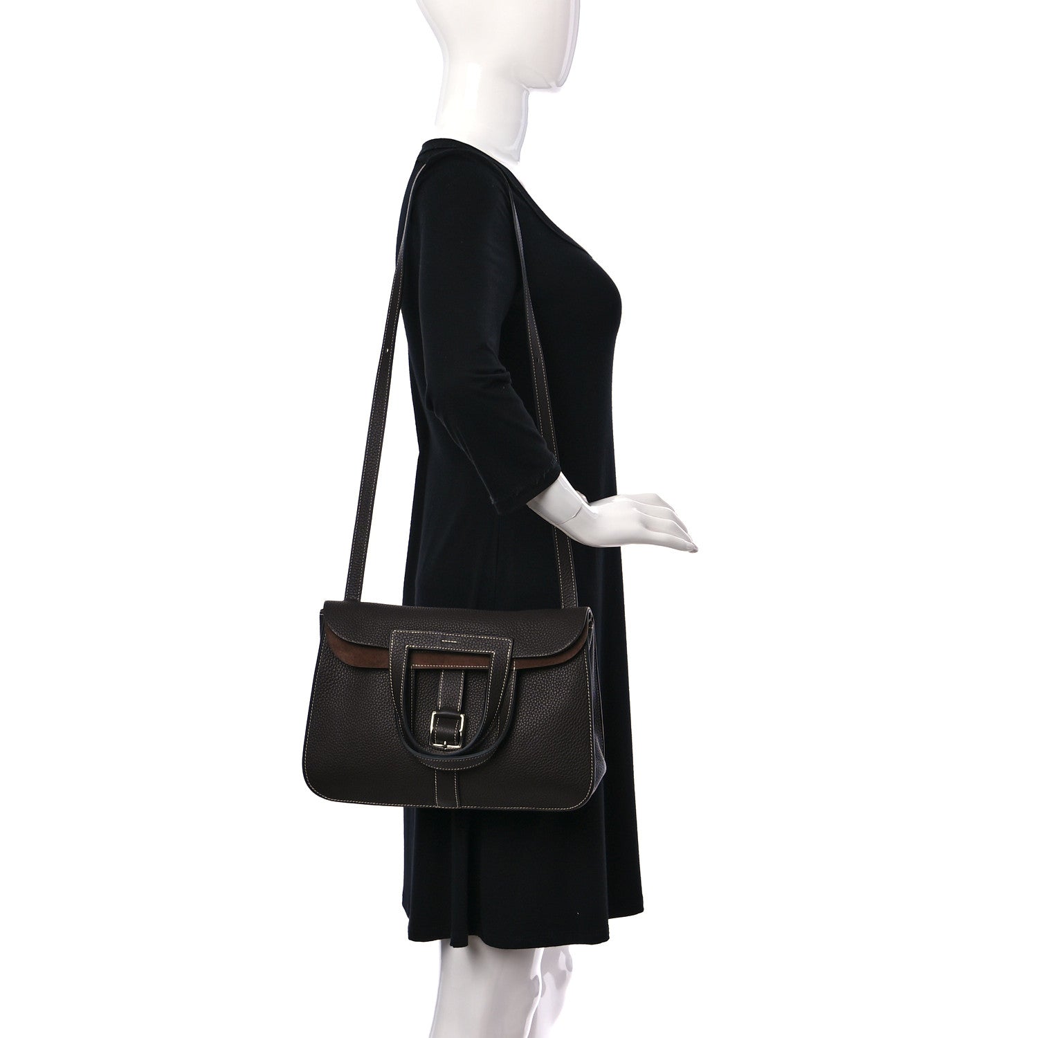 Hermes Taurillon Clemence Halzan 31 GM Chocolate 2 of 9