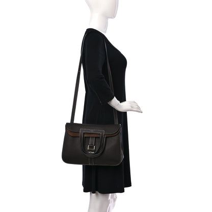 Hermes Taurillon Clemence Halzan 31 GM Chocolate 2 of 9