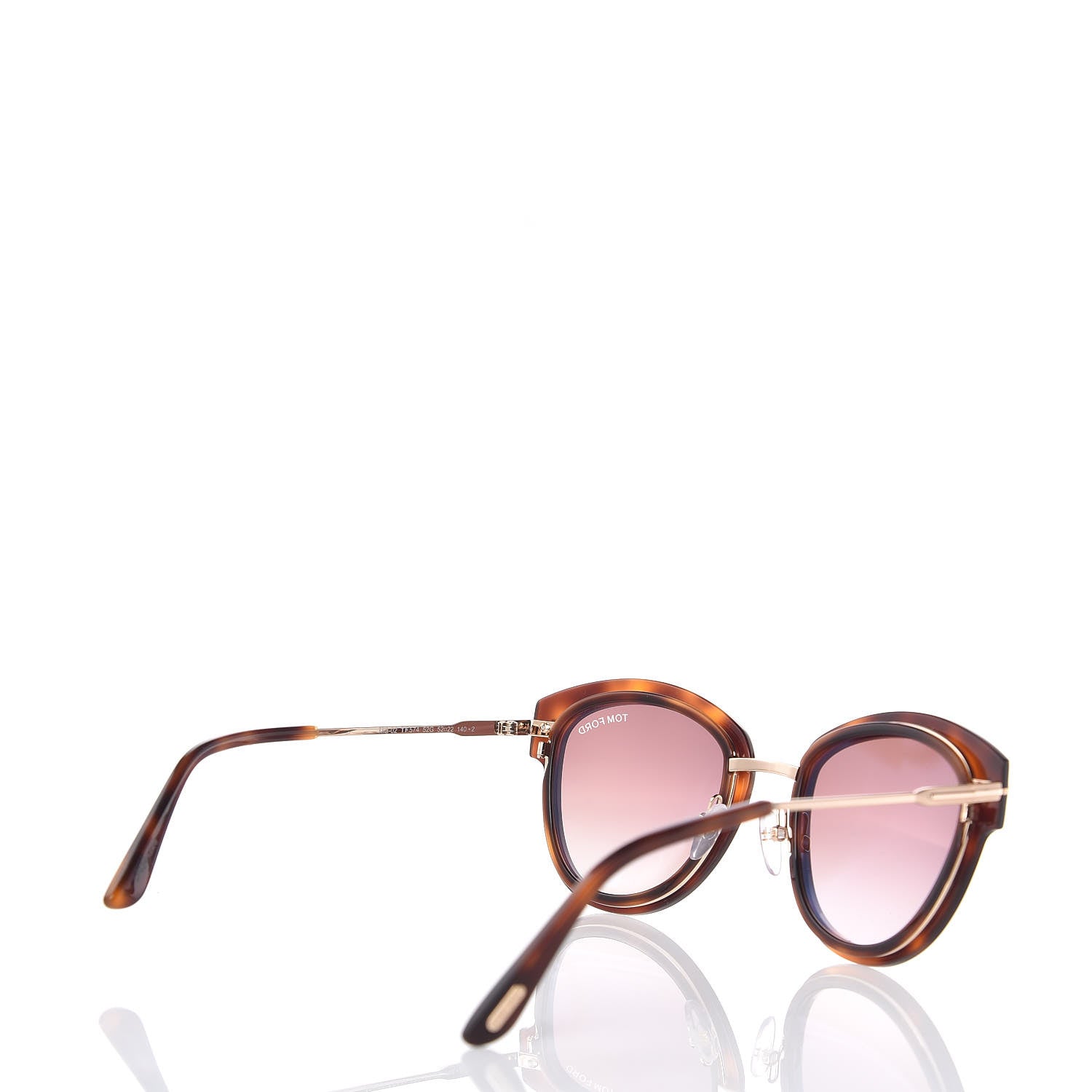 Tom Ford Mia Soft Rounded Sunglasses TF574 Dark Havana 4 of 6
