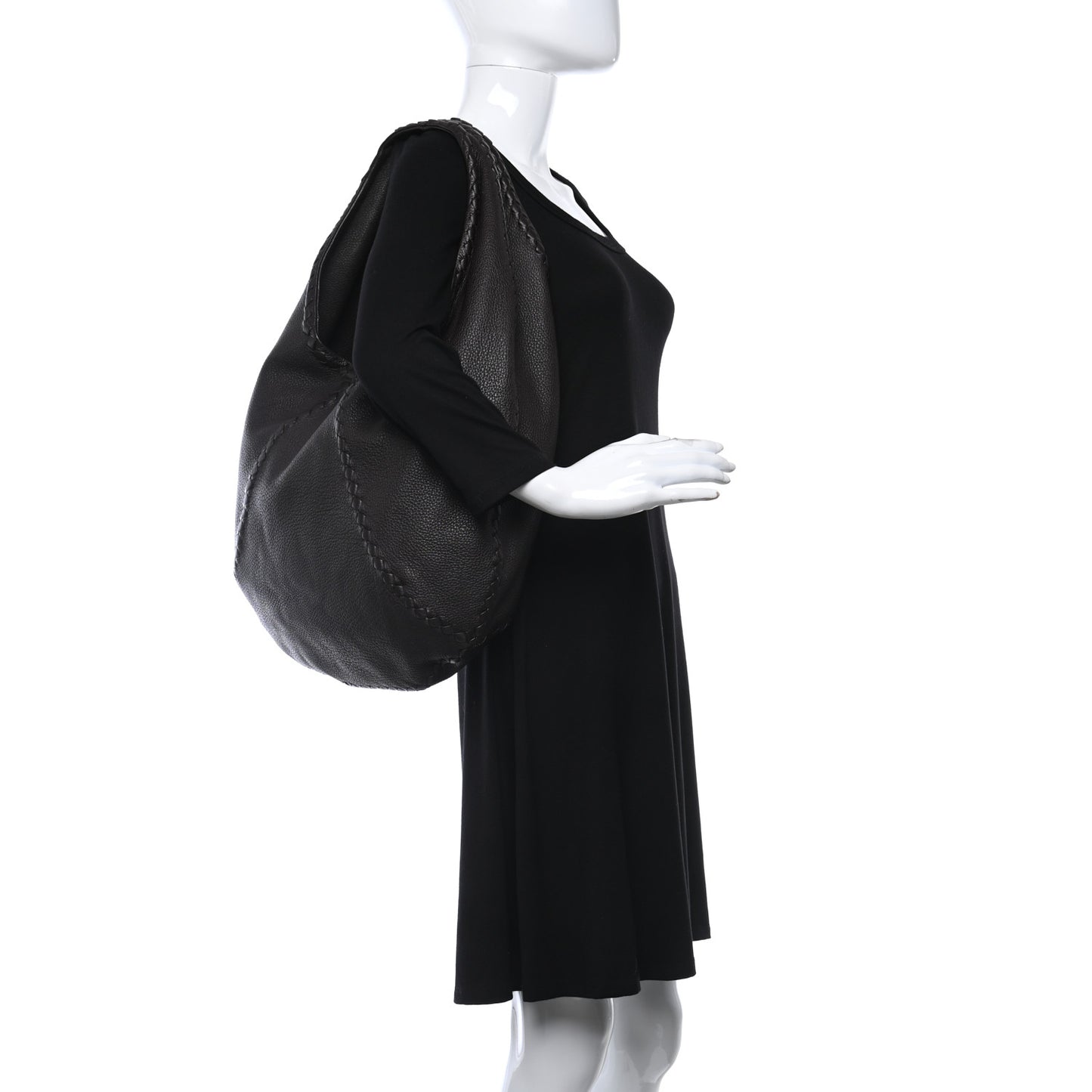 Cervo Deerskin Large Hobo Ebano