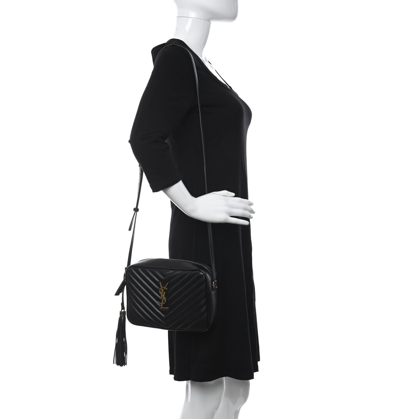 Calfskin Matelasse Monogram Lou Camera Bag Black