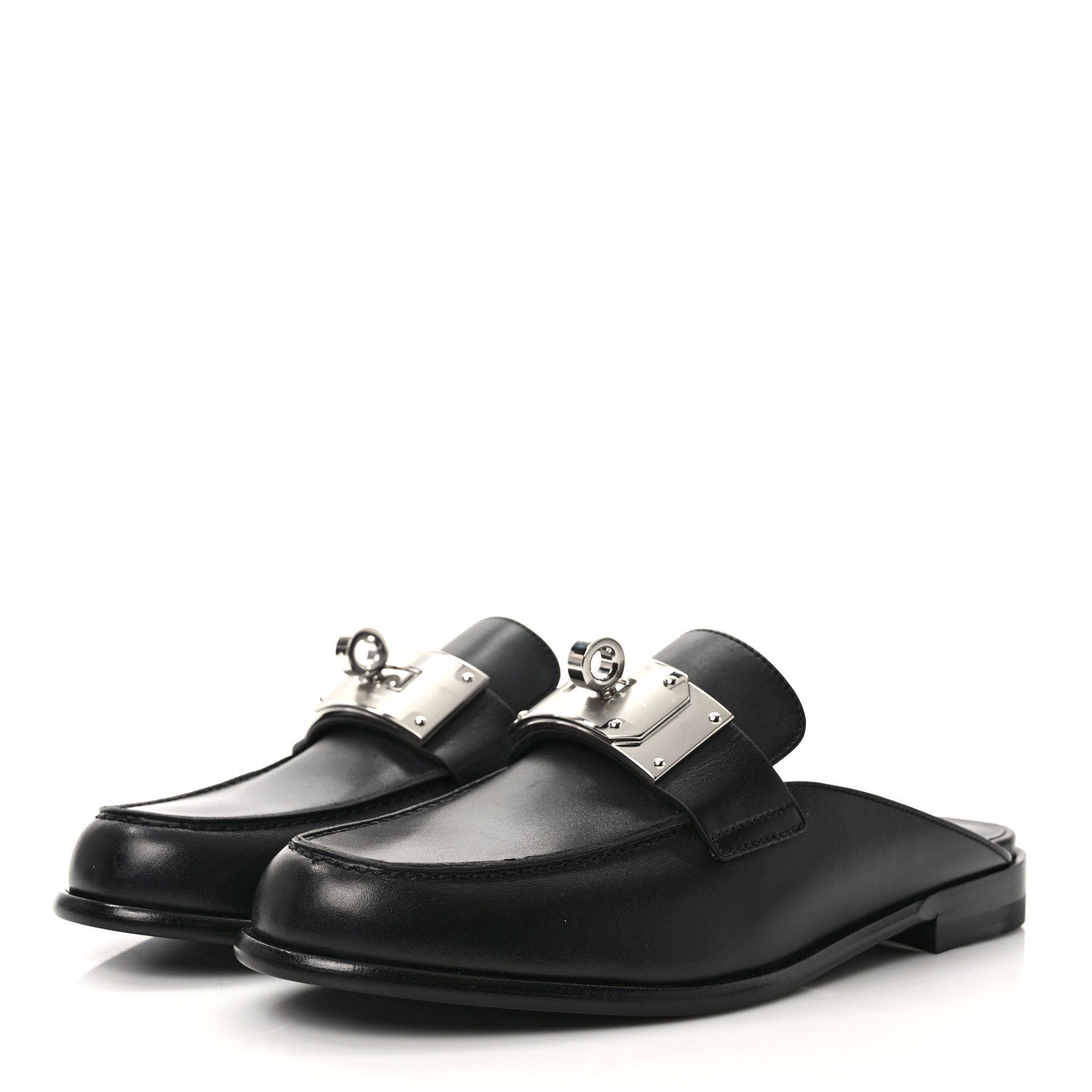 Hermes Calfskin Iota Mules 38.5 Black 3 of 8