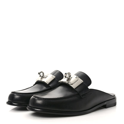 Hermes Calfskin Iota Mules 38.5 Black 3 of 8