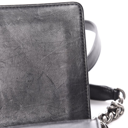 Chanel Calfskin Crystal Embossed Medium Boy Flap Black 12 of 15