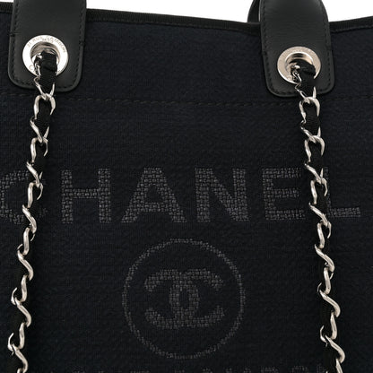 Chanel Mixed Fibers Medium Deauville Tote Dark Blue 9 of 13