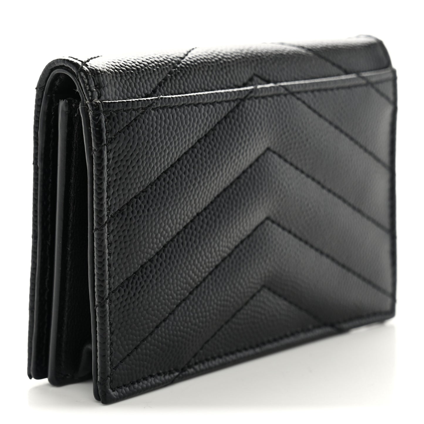Grain De Poudre Matelasse Chevron Monogram Flap Card Case Black
