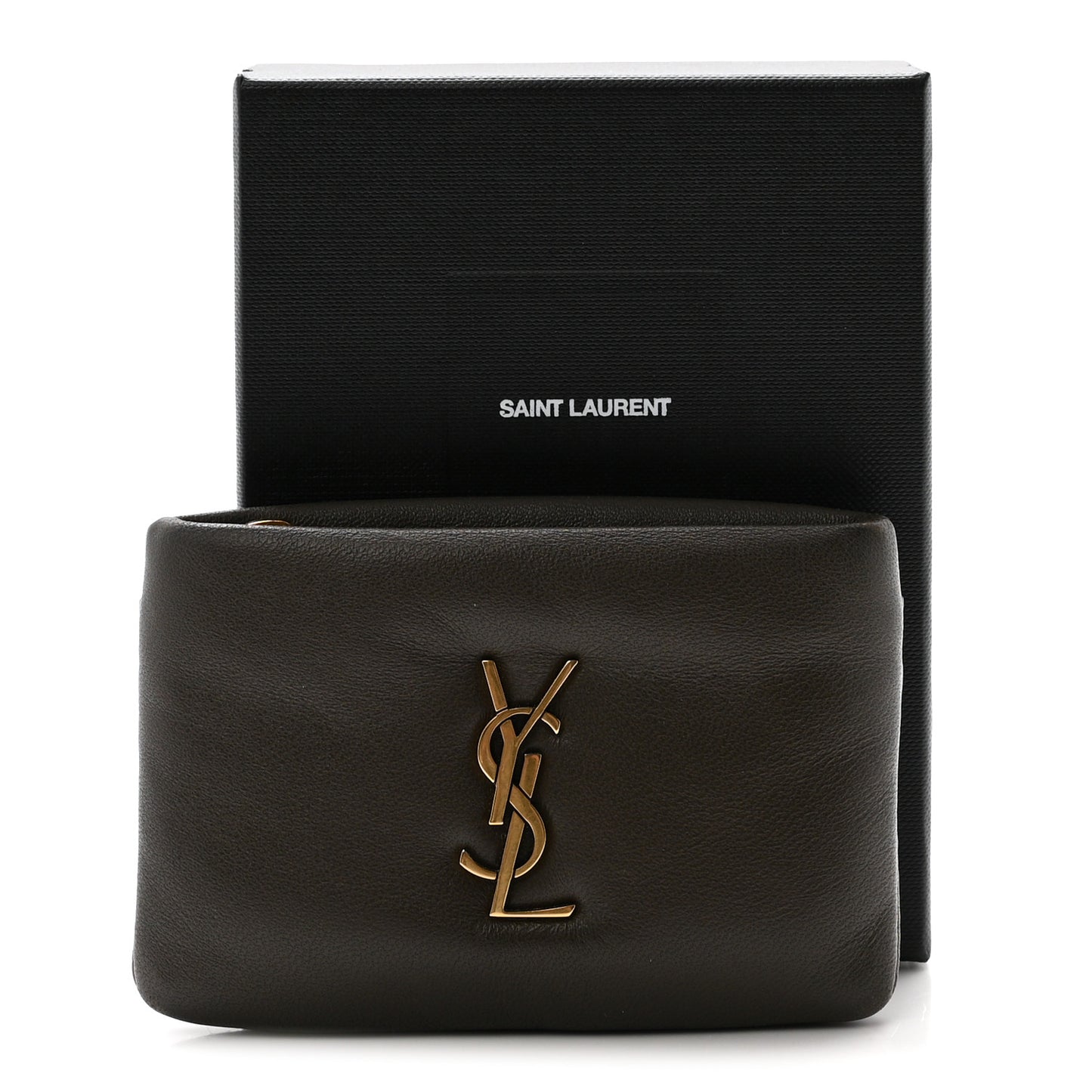 Padded Lambskin Monogram Zip Card Holder Light Musk