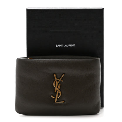 Saint Laurent Padded Lambskin Monogram Zip Card Holder Light Musk 7 of 7