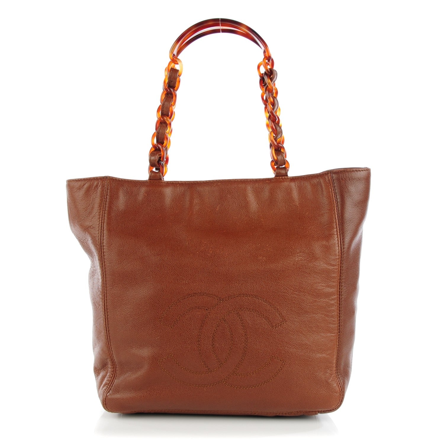Chanel Caviar Resin CC Shoulder Bag Brown 1 of 7