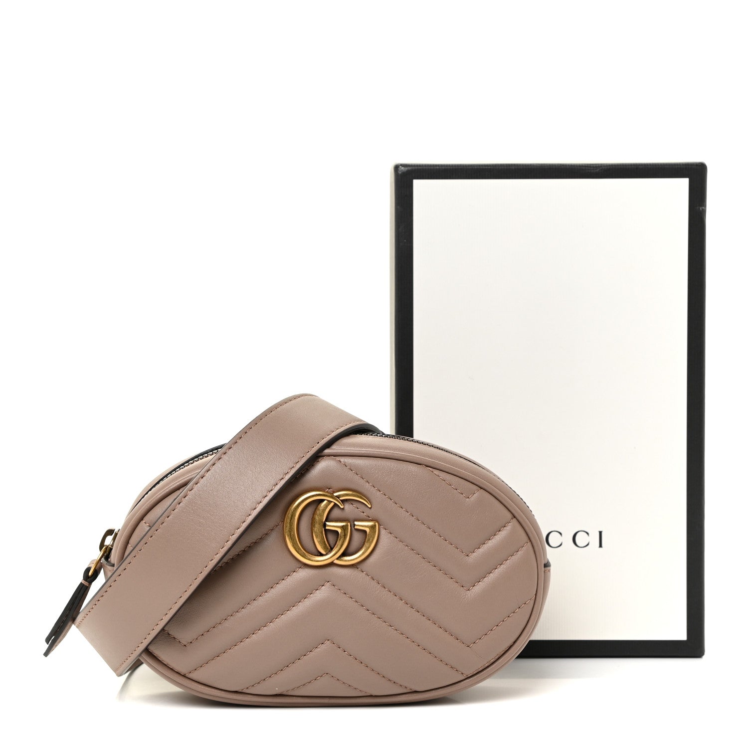 Gucci Calfskin Matelasse GG Marmont Belt Bag 95 38 Porcelain Rose 12 of 12