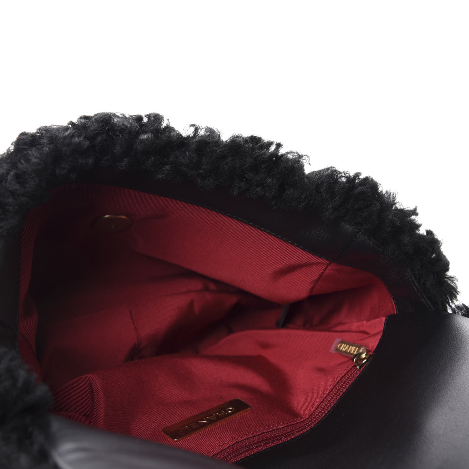 Chanel Shearling Sheepskin Medium 19 Flap Black 5 of 11