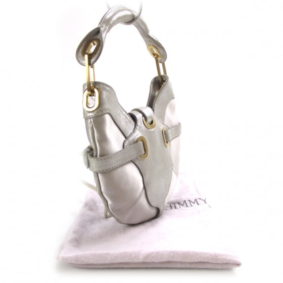 Jimmy Choo Calfskin Mini Tulita Metallic Silver 3 of 9