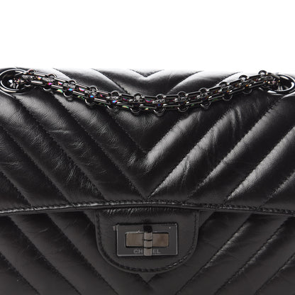 Chanel Aged Calfskin Chevron Quilted 2.55 Reissue Mini Flap So Black 10 of 11