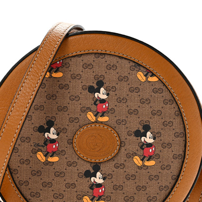 Gucci X DISNEY Mini Vintage GG Supreme Monogram Mickey Mouse Round Shoulder Bag Beige Vintage Sun Oil 8 of 12