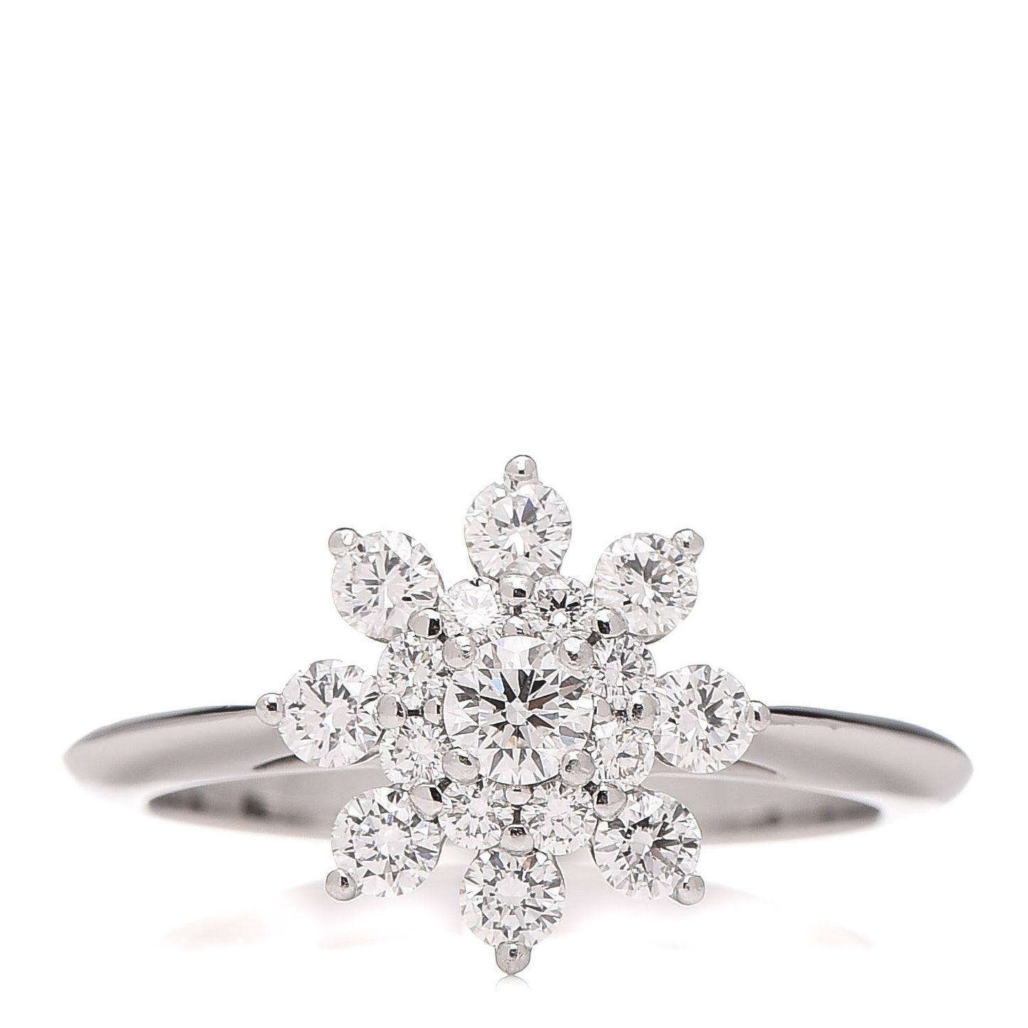 Platinum Diamond Flower Ring 51 5.75