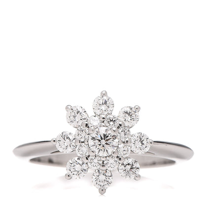 Tiffany Platinum Diamond Flower Ring 51 5.75 1 of 6
