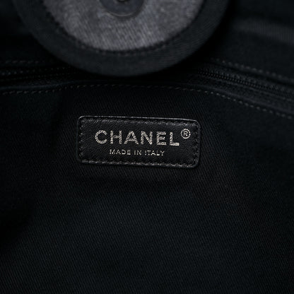 Chanel Canvas Sequin Medium Deauville Tote Charcoal 6 of 9