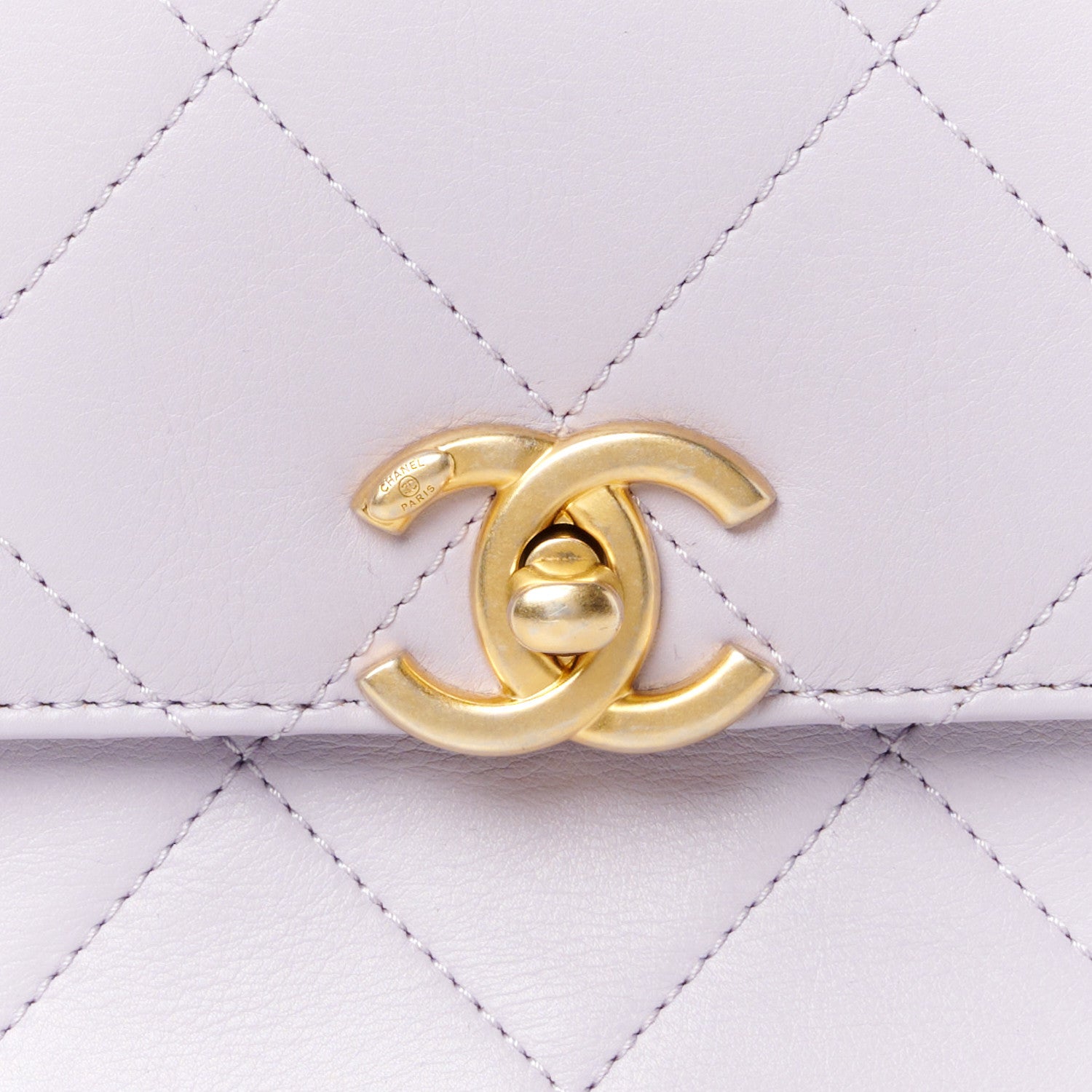 Chanel Calfskin Quilted Small Framing Chain Bag Light Purple 8 of 10