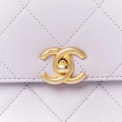 Chanel Calfskin Quilted Small Framing Chain Bag Light Purple 8 of 10