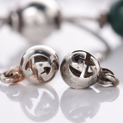 Gucci Sterling Silver Wood Boule Britt Bracelet Green 5 of 6
