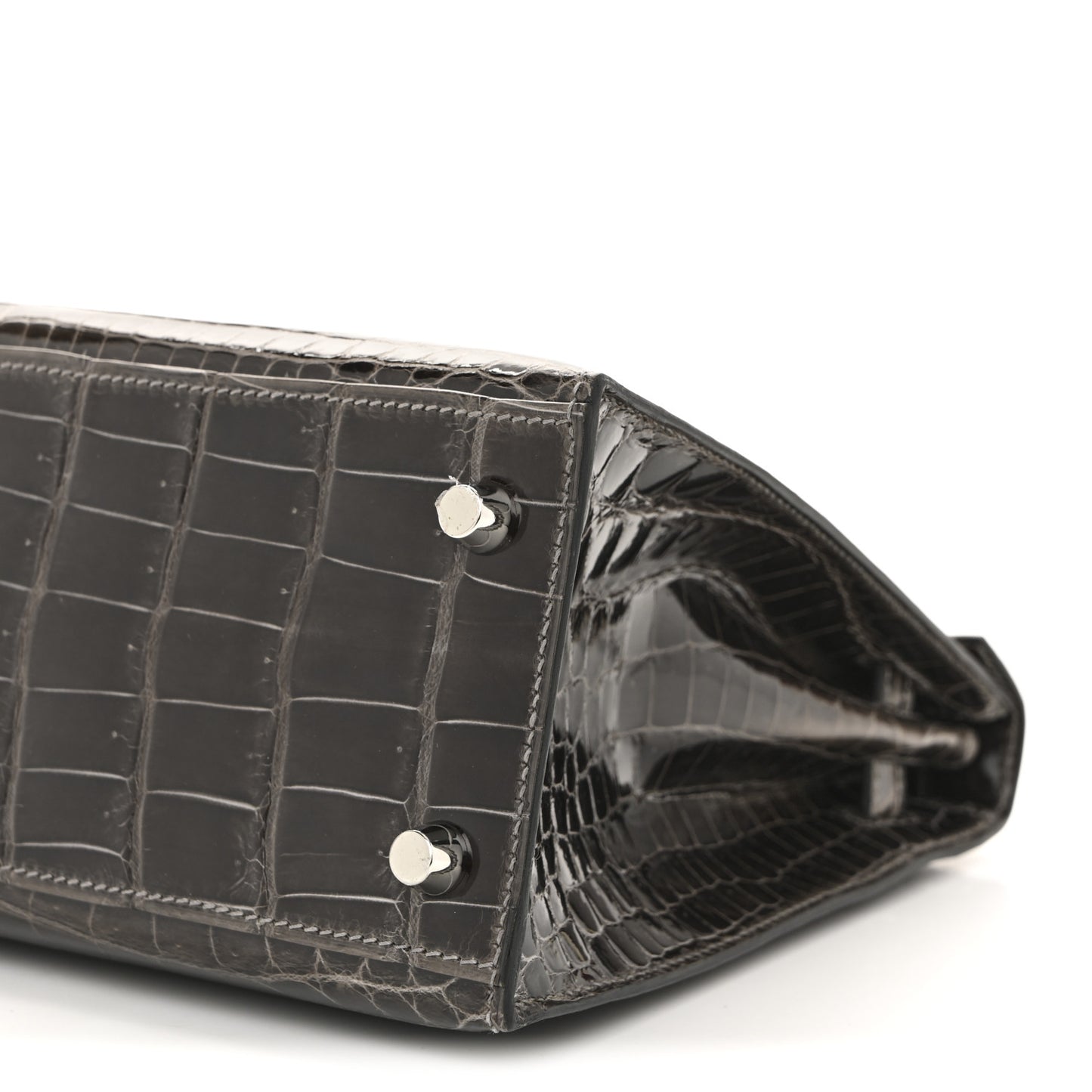 Shiny Niloticus Crocodile Kelly Sellier 25 Graphite