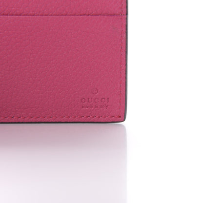Gucci Grained Calfskin Logo Bi-Fold Wallet Box Pink Green 6 of 7