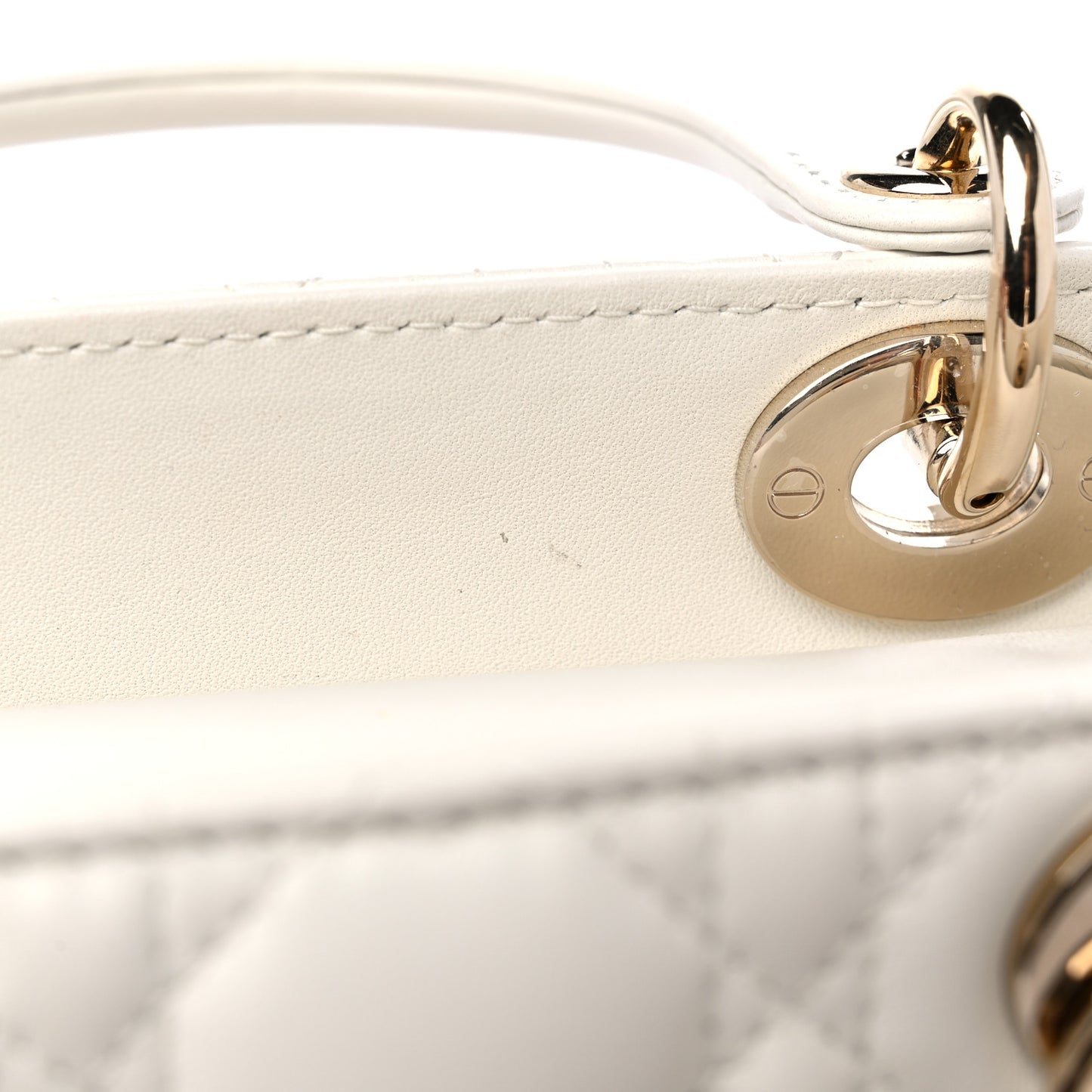 Lambskin Cannage Small My ABCDior Lady Dior White
