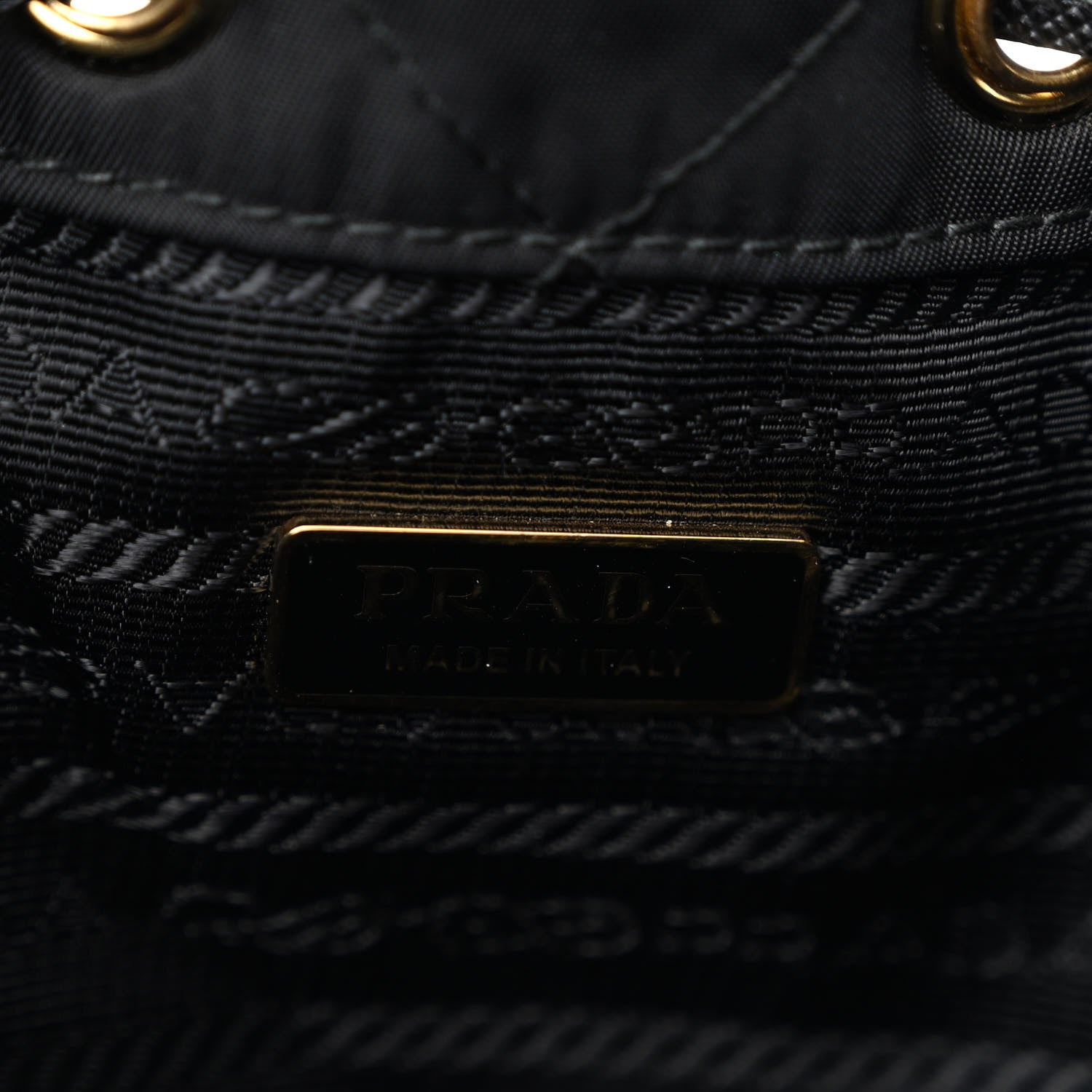 Prada Re-Nylon Saffiano Stitched Re-Edition 1995 Chaine Drawstring Bucket Bag Black 6 of 9