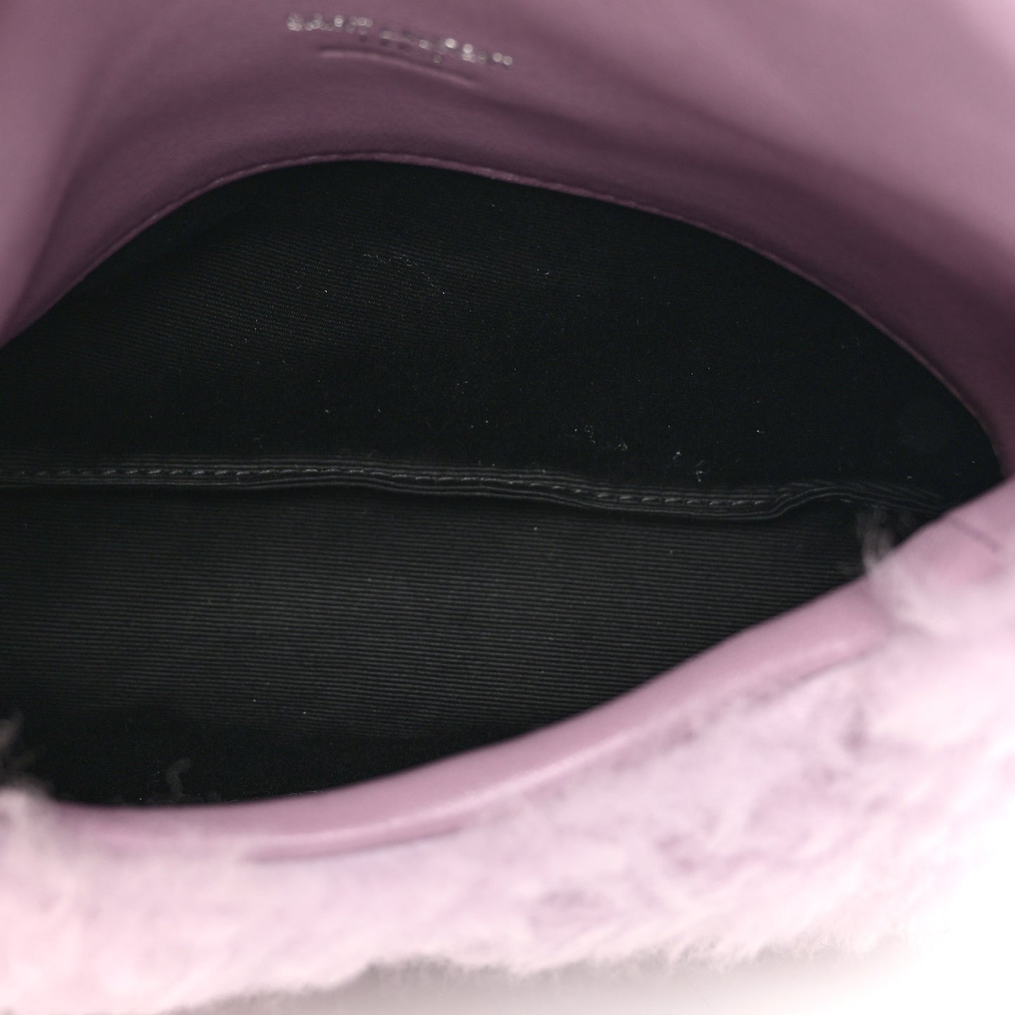 Shearling Quilted Monogram Loulou Puffer Pouch Clutch Lilac