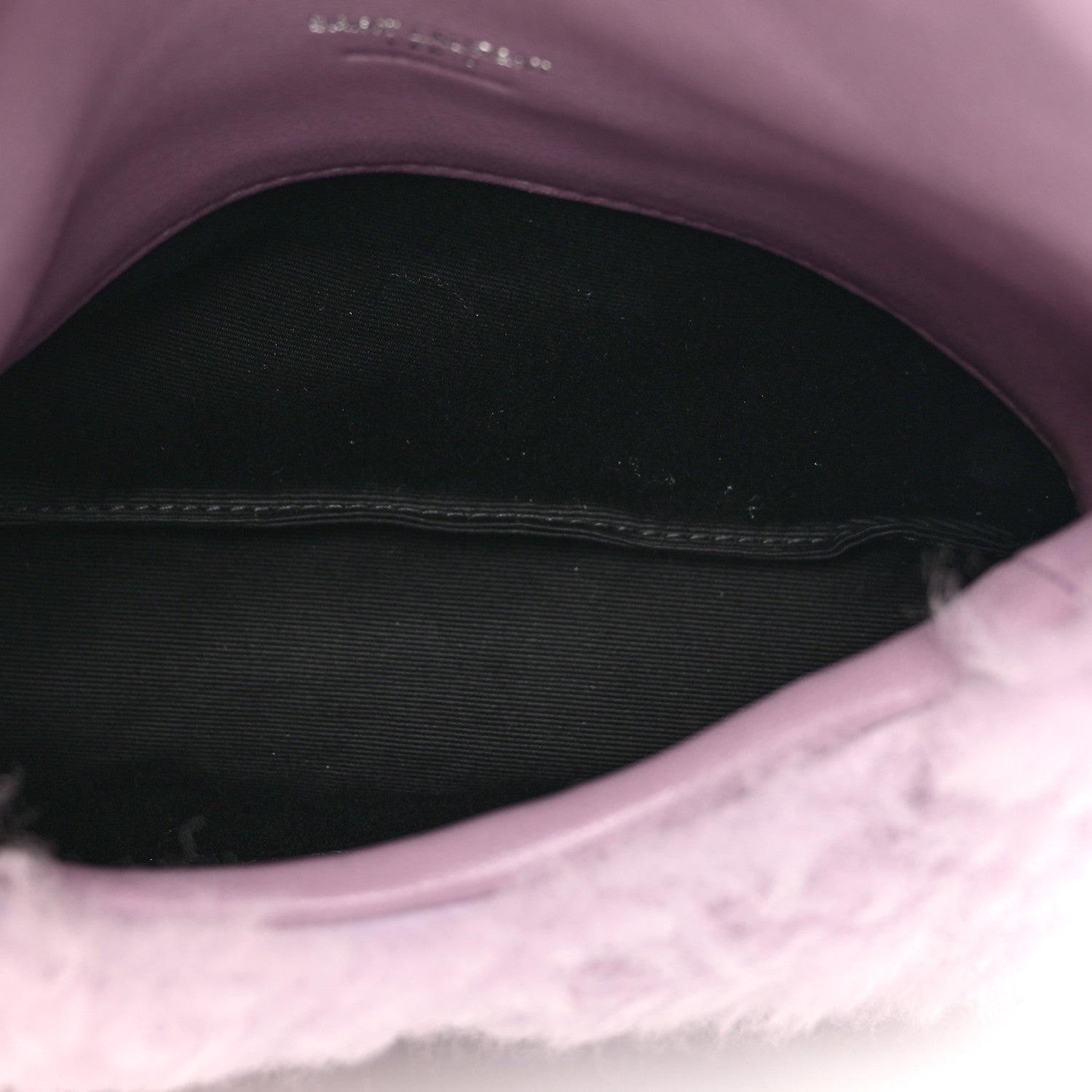 Saint Laurent Shearling Quilted Monogram Loulou Puffer Pouch Clutch Lilac 5 of 8