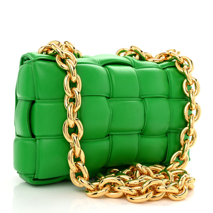 Bottega Veneta Lambskin Maxi Intreccio Padded Chain Cassette Crossbody Bag Parakeet 3 of 10