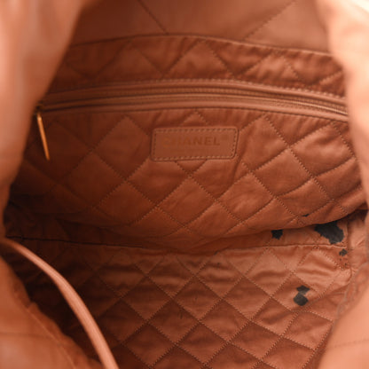 Chanel Shiny Calfskin Quilted Small Chanel 22 Camel 6 of 11