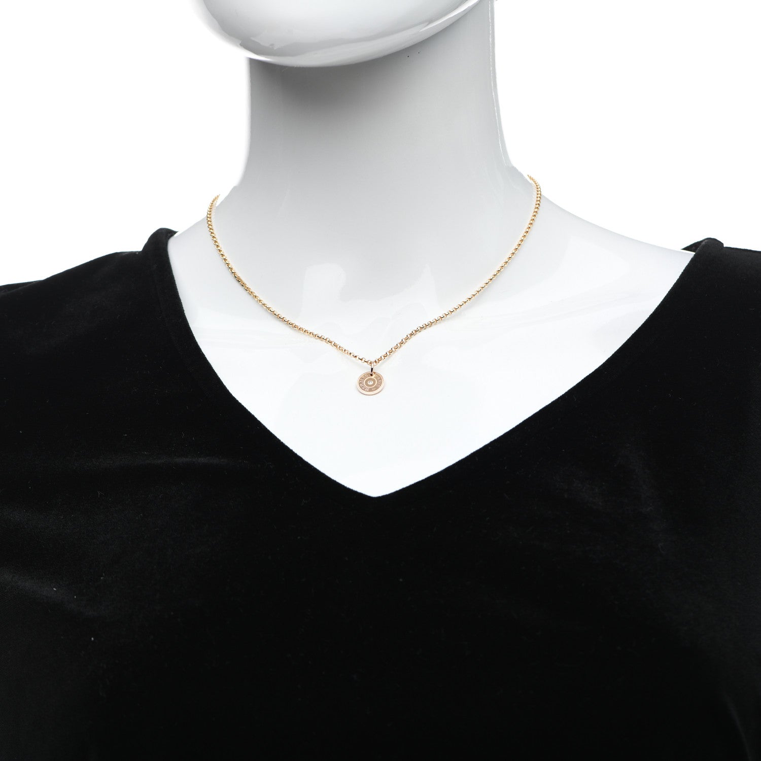Hermes 18K Rose Gold Diamond Gambade Clou de Selle Necklace 2 of 5