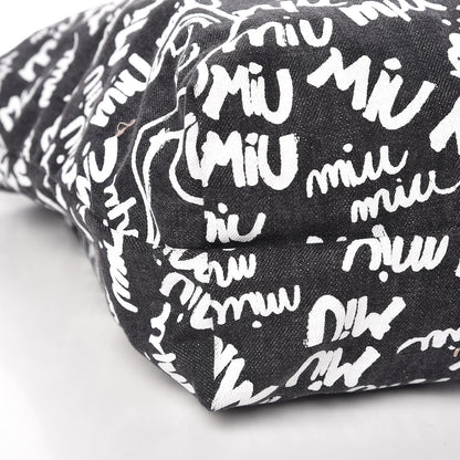 Miu Miu Denim Print Shopping Tote Black 10 of 11