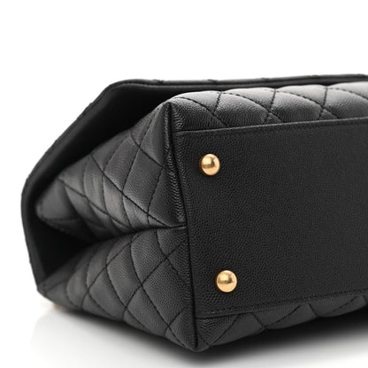 Chanel Caviar Lizard Embossed Quilted Small Coco Handle Flap Black 9 of 10