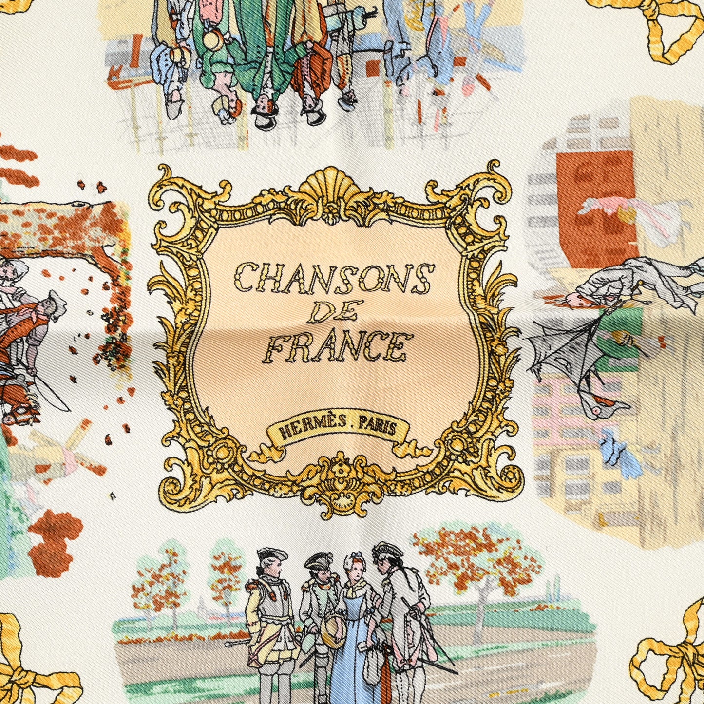 Silk Chansons De France Pocket Square