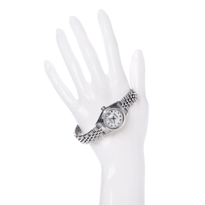 Rolex Stainless Steel 18K White Gold 26mm Oyster Perpetual Datejust Watch White Roman 69174 2 of 5