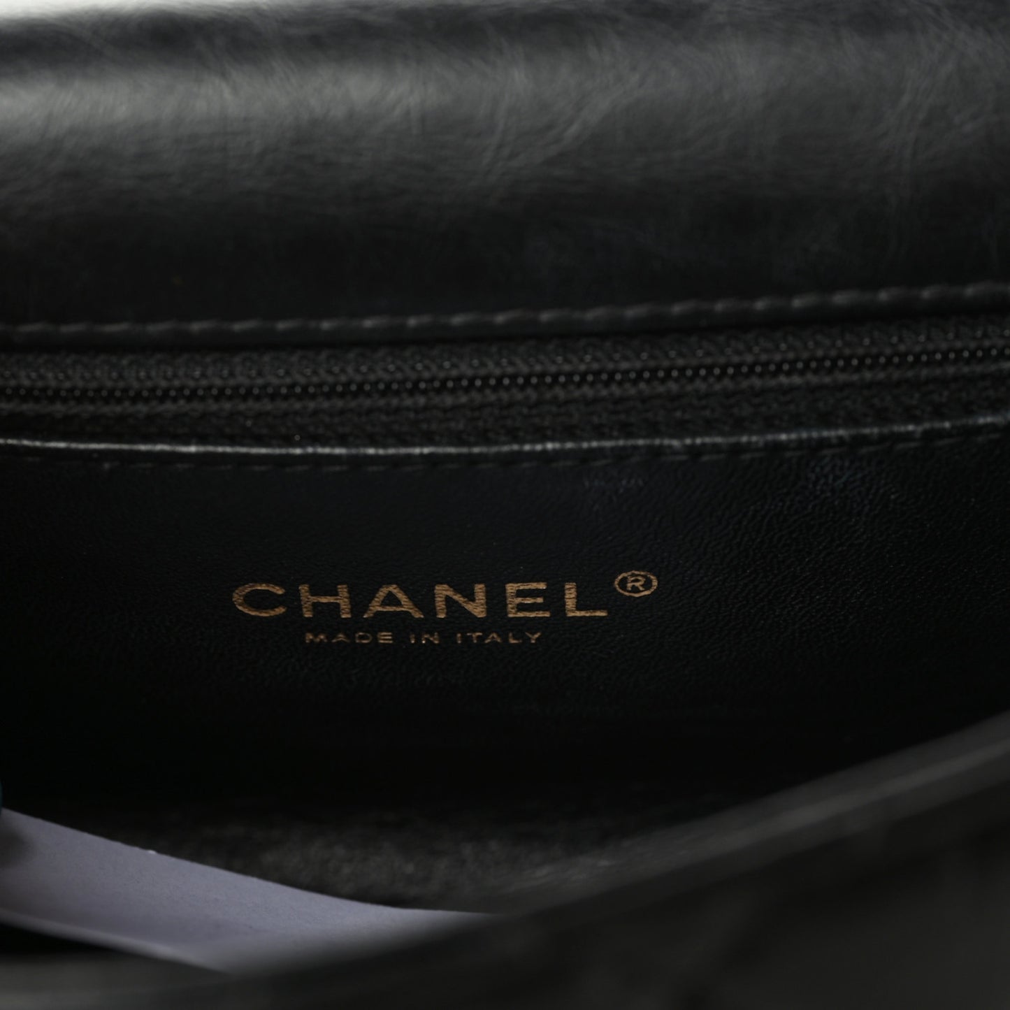 Aged Calfskin Quilted Medium Medallion Flap Black