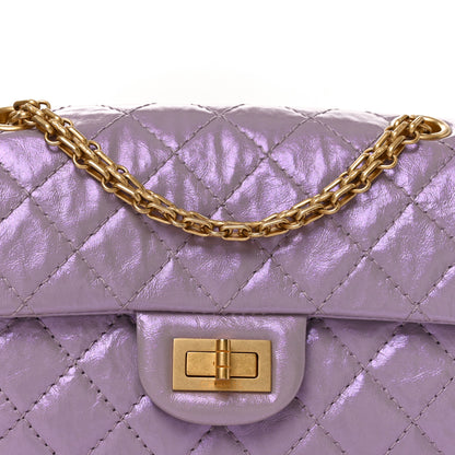 Chanel Glittered Aged Calfskin Quilted Mini 2.55 Reissue Flap Lilac 8 of 10