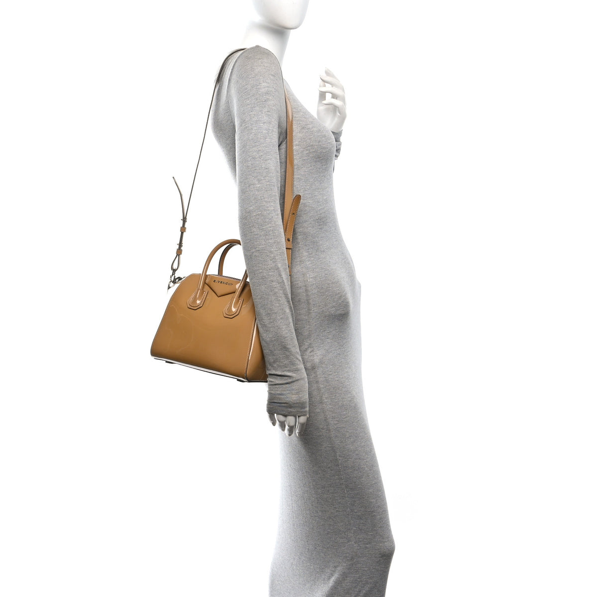 Givenchy Patent Calfskin Mini Antigona Beige 2 of 10
