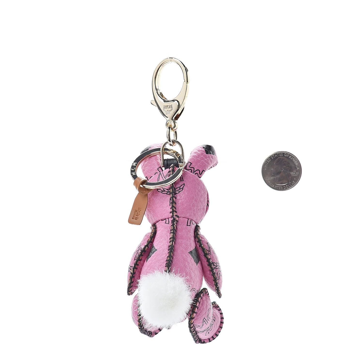 MCM Visetos Zoo Rabbit Key Ring Bag Charm Pink 2 of 4