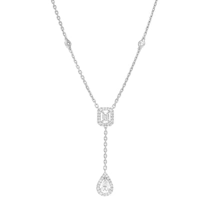 Messika 18K White Gold Diamond My Twin Tie Necklace 5 of 6