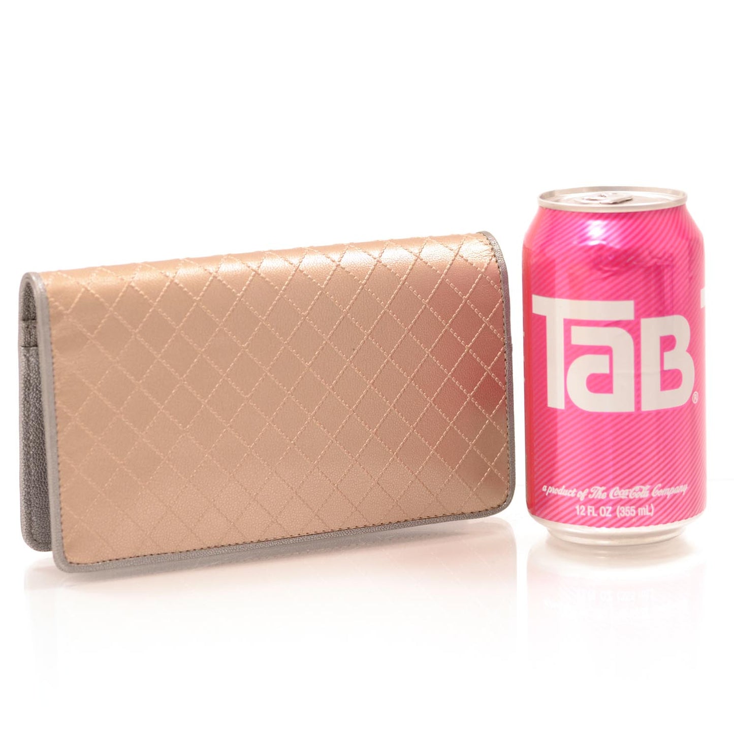 Diamond Stitched Yen Wallet Metallic