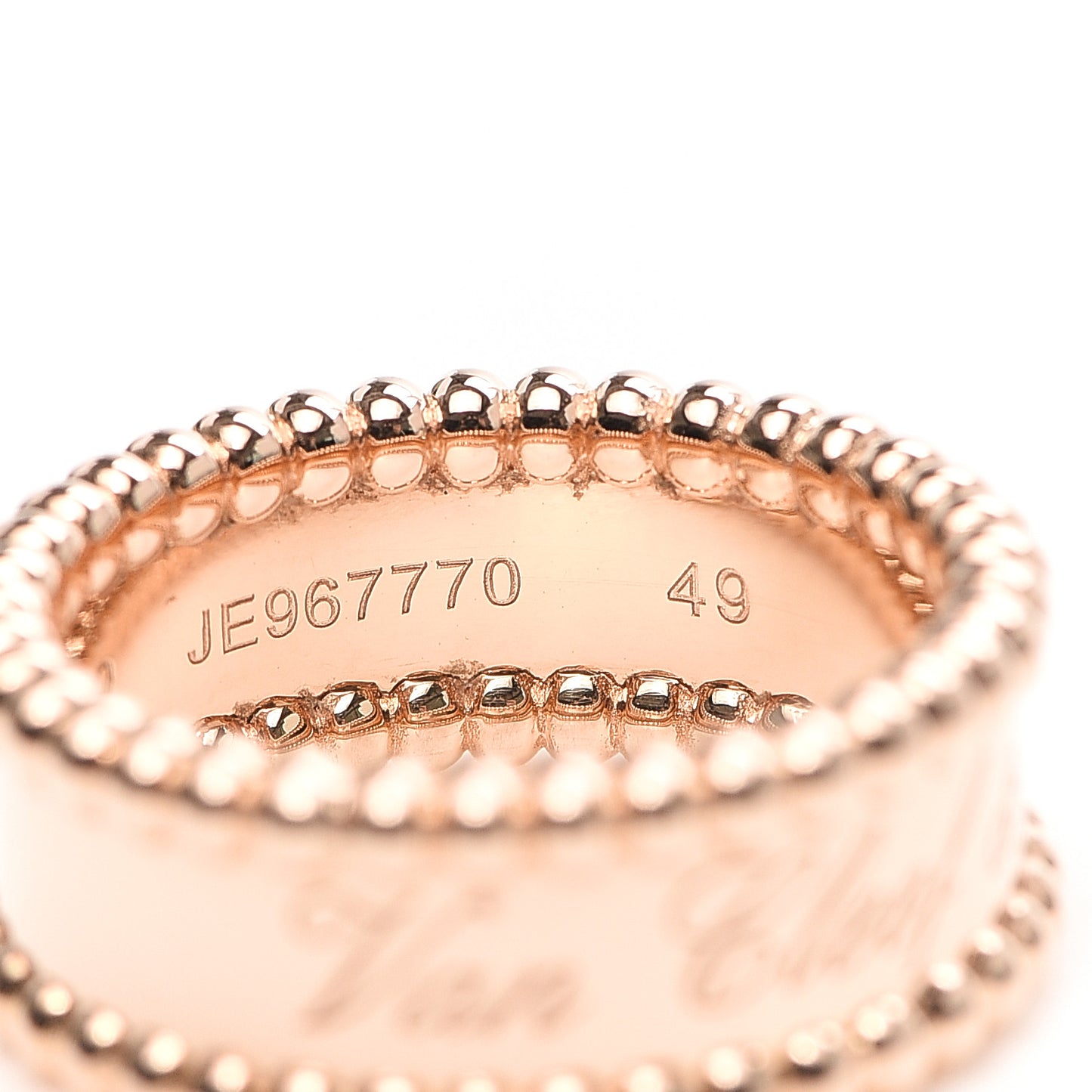 18K Rose Gold Perlee Signature Ring 49 4.75