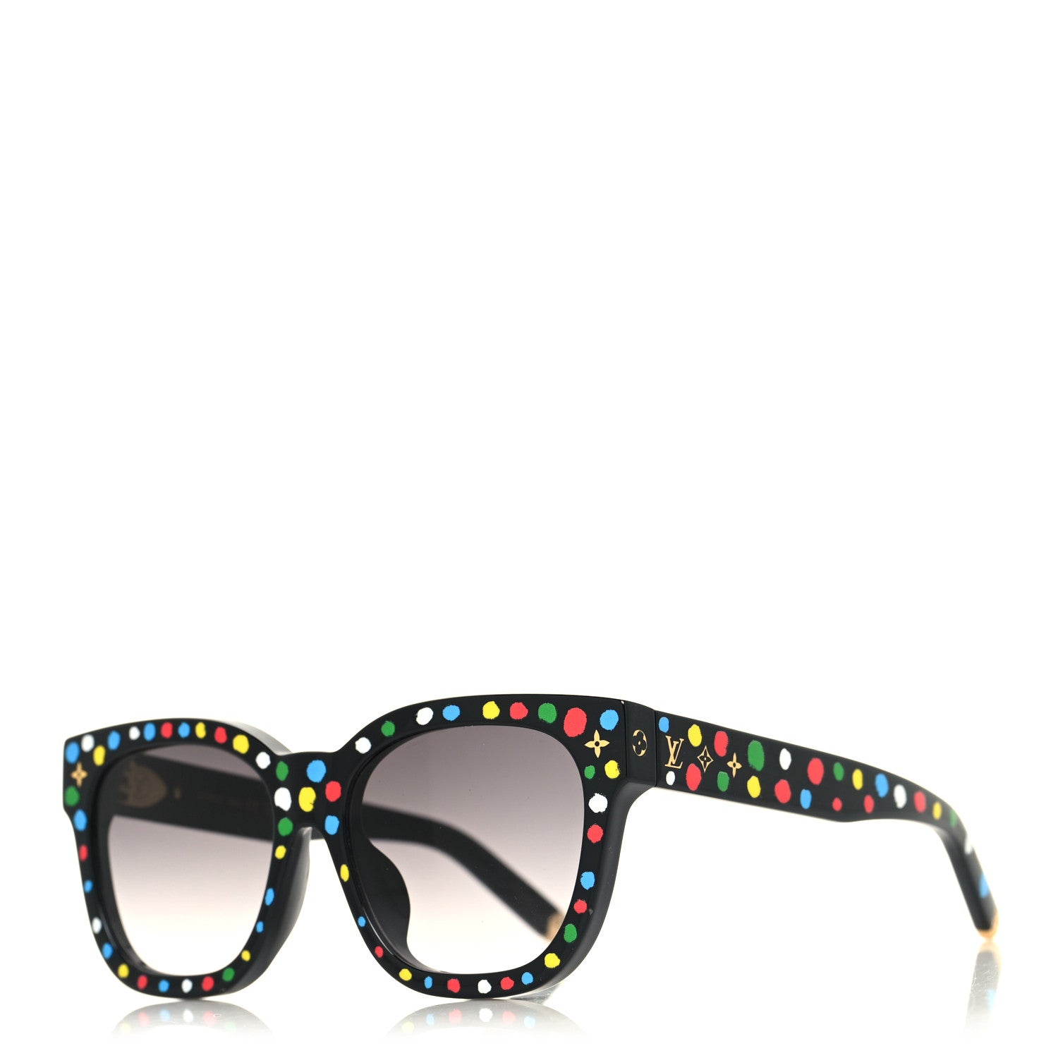 Louis Vuitton LV X YK Acetate Painted Dots Sunglasses Z1903E Black Multicolor 1 of 6