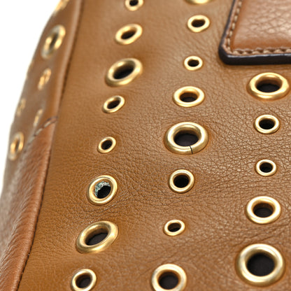 Prada Vitello Daino Grommet Satchel Bruciato 10 of 12