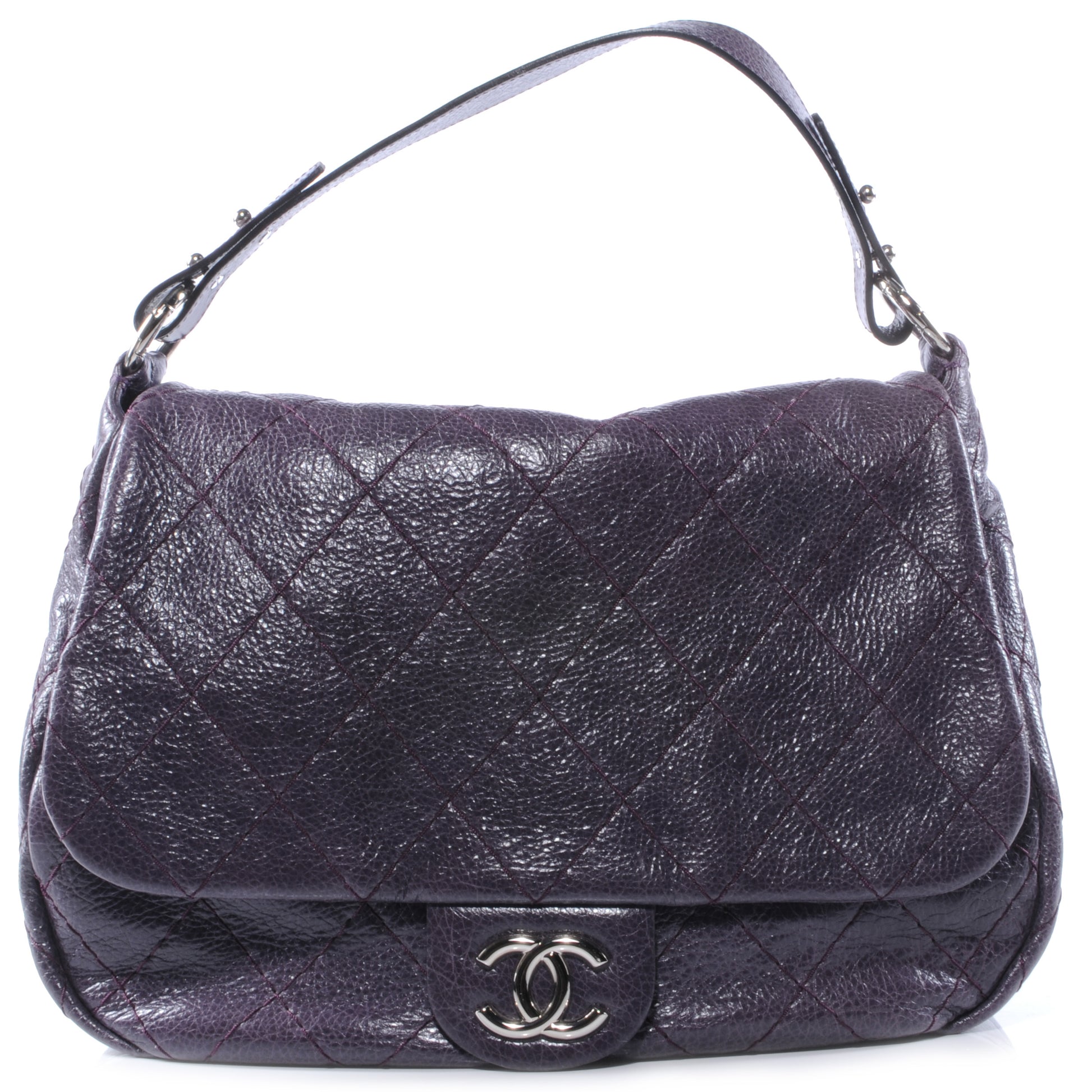 Chanel Glazed Calfskin On The Road XL Flap Purple 1 of 8